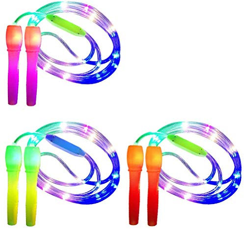 Bagima Leuchtendes Springseil, Zufällige Farbe, LED-Leuchten, Fitness-Springseil für Kinder und Erwachsene