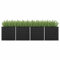 WIFESE Hochbeet Balkon Hochbeet Metall 320x80x77 cm Gemüsebett Pflanzenbett Pflanzkasten Pflanztopf Hochbeete für Garten Anthrazit