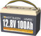 Power Queen Batterie Lithium 12V 100Ah, Batterie LiFePO4 Rechargeable avec BMS 100A, 4000+ Cycles, pour Camping Car, Système Off-Grid, Bateau, Caravane...