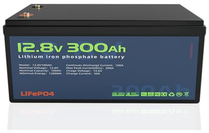 WILLQ 12,8 Volt LiFePO4-Akku 12V 300Ah Lithium-Akku integrierter 200-A-BMS, geeignet zum Ersetzen der meisten Energiespeicher für Privathaushalte Solarstromversorgung, Backup-Batterie