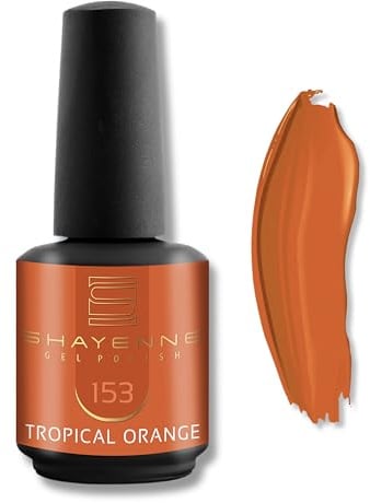 Shayenne MADE in GERMANY Shellac Gel Nagellack 15 ml für UV LED Lampe | 153 Tropical Orange | Gel Nail Polish for UV Nail Lamp | LED Nagel Lack Gellack Nagelgel