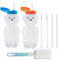 LONTOM Lot de 2 gobelets en paille en forme d'ours à miel, compressibles, de qualité alimentaire et sans BPA, pour besoins spéciaux avec 2 pailles et 3 brosses de nettoyage