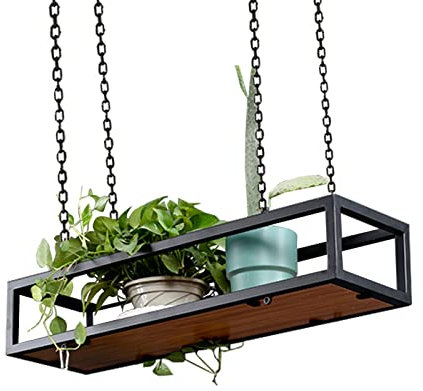 Generisch pflanzenständerDeckenregal, hängender Pflanzenständer, Blumentopf-Regal, Aufbewahrung, kreatives Pflanzengeländer-Regal, schwebende Regale, Bar-Dekoration, Ausstellungsregal, Pflanzenhalter