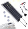 Sghtil Chargeur Solaire de Batterie de Voiture, Chargeur Solaire d'entretien | Chargeur de Batterie d'entretien étanche 100 W - Mainteneur de Batterie Solaire, Double Sortie, pour Voiture 12V-24V,