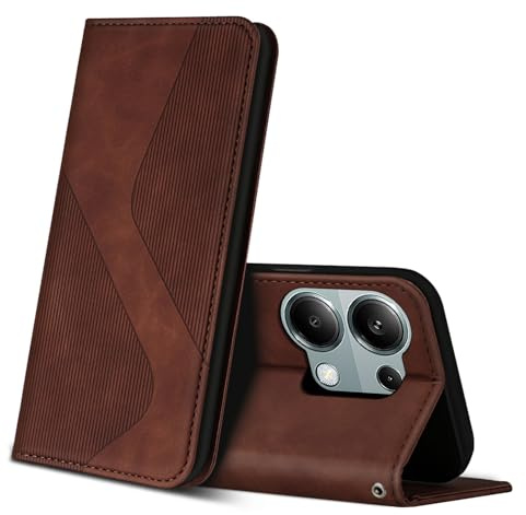 ZONNAVI Cover per Xiaomi Redmi Note 13 PRO 4G, Flip Custodia Pelle PU con [Slot Cart] [Supporto Stand] [Magnetica], Cover a Libro Portafoglio per Redmi Note 13 PRO 4G (Marrone)
