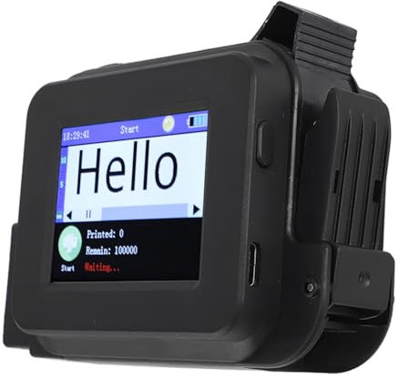Acouto Kompakter Mini-Tintenstrahldrucker mit Touchscreen, Schnell Trocknende Tinte Zur Datumscodierung und Zum Drucken Unterwegs (Black)