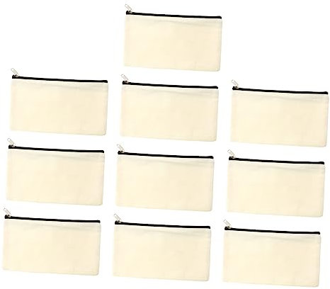 VILLFUL 10stücke Leere Canvas Federmäppchen Kosmetiktaschen Für Bastelprojekte Reise Und Makeup-Bags Material Bemalen Und Gestalten