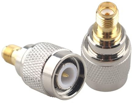 Futheda 2PCS SMA Female to TNC Male RF Coaxial Adapter TNC to SMA Coax Jack Low Loss Nickel Plated Connector Compatible with WiFi Radios LTE Router Antenna Telecom Wireless Wired Device Broadcast LMA