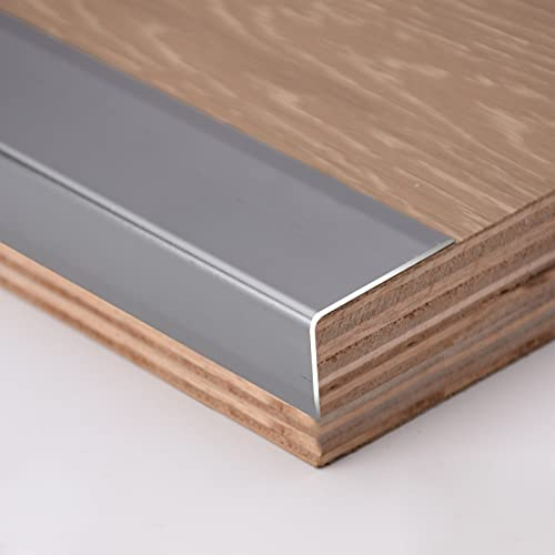 Stair Edge Nosing Trim Laminate Stair Nose Metal, Step Edging Nosing Self Adhesive Non Slip Step Edge Protector Grey, Stairs Edge Trim Protector for Home Nursery Villa