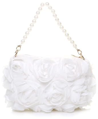 AJVANI Flower rose ruffle wedding evening clutch bag