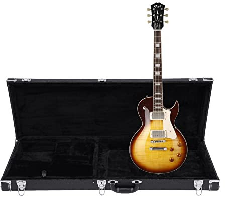 E-Gitarrenkoffer Hartschalenkoffer, Tragbarer Gitarre Hartschalen Koffer mit Schlüssel E-Gitarren Case Box PU Gitarren Schatulle für Standard E-Gitarre (Schwarz)