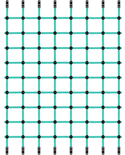 BeneLabel Climbing Cargo Net, Climbing Frame Net Kids Webbing Net Rope Ladder with Harware Set for Outdoor Playset, Kids Swing, Playground, Treehouse Obstacle Course Training Accessories, 380 x 178cm