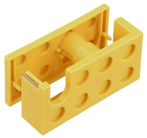 Hoxfly Dispenser Nastro Adesivo, 1 Pezzi Giallo Distributore Nastro Manuale, Dispenser per Nastro Adesivo a Forma di Mattoncini, Supporto per Nastro per Ufficio, Scuola, Casa (Giallo, 5.2×4×10.7 cm)