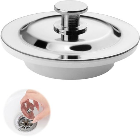Tapón para Lavabo de Baño 42-45 mm Tampões de Drenagem Universales Desagüe de Lavabo de Acero Inoxidable con Fácil Agarre para Fregadero de Cocina Bañera Lavabo