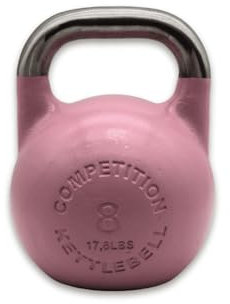 RUSTER Kettlebell Competición Color HQ - Pesa Rusa de Hierro macizo con Asa Ergonómica - Disponible de 8 kg a 36 kg - Codificación por Colores para Entrenamiento Fuerza y Resistencia (8kg)