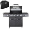 Fire Mountain Everest Pro 5 Burner Premium Gas BBQ & Weatherproof BBQ Cover, Outdoor Barbeque Grill, 4 Main + 1 Side Burner, Lid with Glass Window and Built-in Thermometer, Family Sized Cooking Area