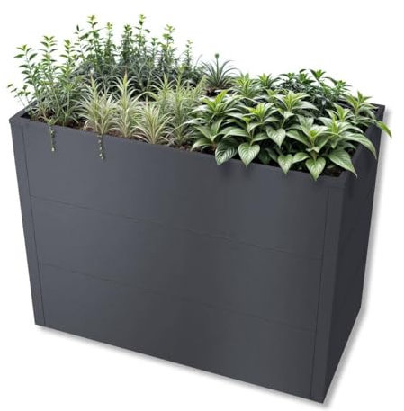 Metzler Hochbeet für den Garten oder Balkon – Stahl in Eisenglimmer | Witterungsbeständiges Metall-Gartenbeet, Pflanzenbeet, Blumenhochbeet | 100 x 50 x 77 cm