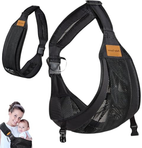 Kleinkind Trage Für Säuglinge, Babytrage Tragbar, Kleinkind Hüfttrage, Babytrage Auf Einer Schulter, Babytrage Seitlich, Baby Tragegurt, Babys von 0 bis 36 Monaten, Kleinkinder bis 20kg (Schwarz)