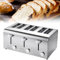 Tostadora comercial de 6-lídesas, acero inoxidable con ranuras extra anchas y elevadores altos-7 niveles de dorado, congelado/cancelación/recalentamiento, ventana emergente automática