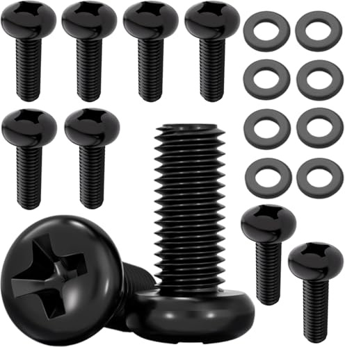 VESA Compatible M4 12mm TV/Monitor Wall Mount Screws for 75x75mm and 100x100mm Brackets Metric Screws & Washers for Mounting Any TV/Monitor Pack of 8