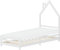 ML-Design Kinderbett Haus 90x200 cm Weiß mit Matratze H:10cm, Hausbett für Kinder, Holzbett mit Lattenrost, Schornstein Design, Jugendbett aus massivem Kiefernholz, Bettgestell für Jungen und Mädchen
