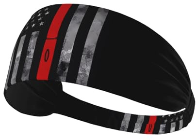 Fashion Firefighter Axt Red Line Flag Print Stirnband für Sport – bequem und vielseitig für Sommer, Radfahren, Yoga und mehr