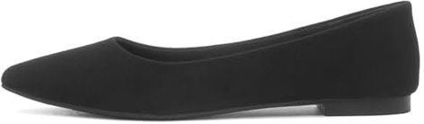 Lilley Womens Black Pointed Toe Slip On Ballerina - Size 8 UK - Black