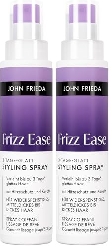 John Frieda Frizz Ease 3 Tage Glatt Styling Spray – Inhalt: 100 ml – Haartyp: für widerspenstiges, mitteldickes bis dickes Haar – Geeignet für farbbehandeltes Haar (Packung mit 2)