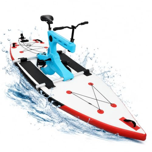 Bdneygtyr - Bici d'acqua con tavola SUP, pedalò per lago e mare, bici da acqua con sedile regolabile, bici da mare fino a 100 kg di portata, pedalò gonfiabile per sport acquatici