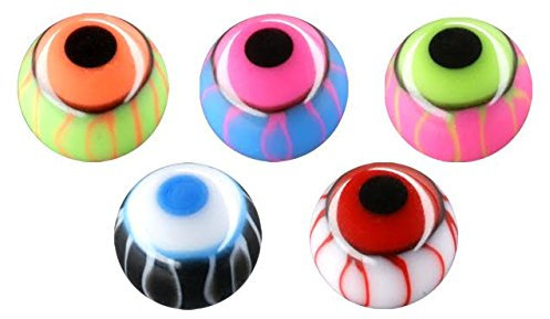 LOT DE 10 Accesoire piercing yeux Boule ball bille de couleur oeil de couleur filetage 1.6mm