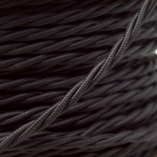 5 Meters 3 Core Black Cable Vintage Antique Braided Twisted Fabric Lighting Cable 5 Meters Woven Silk Flexible Wire Cord Light