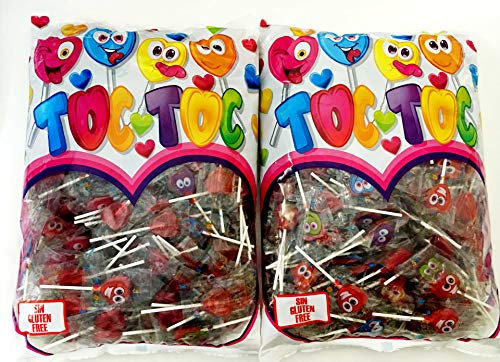 Toc Toc Piruletas Corazón Cereza (200 ud) [Pack 2 x Bolsa 1,3 kg] + Maíz Rosetero Palomitas Oro del Mediterráneo Bolsa 500g