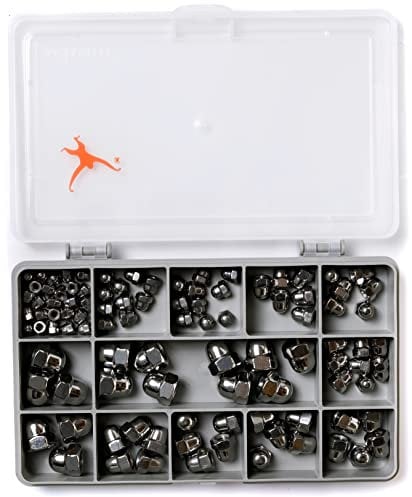 100 Assorted Dome/Acorn Nuts | DIN 1587 | M3, M4, M5, M6 and M8 | A2-70 (304) Stainless-Steel