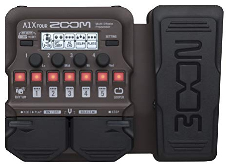 Zoom A1X FOUR Acoustic Instrument Multi-Effects Pedal with Expression Pedal for Guitar, Violin, Saxophone, Trumpet & Upright Bass, Acoustic Modeling, Looper, Rhythm Section