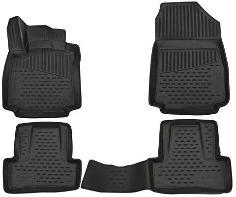 Element 3D Passgenaue Premium Antirutsch Gummimatten Fußmatten Renault Clio 4 2012-2019, Schwarz
