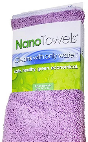 Nano Towels - Das erstaunliche Öko-Tuch, das praktisch Jede Oberfläche nur mit Wasser reinigt. Keine Papiertücher oder giftigen Chemikalien mehr. 4er-Pack (14x14, Lavendel)