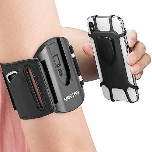 MOSTON Abnehmbares Laufarmband passend für 10.2–20.3 cm (4–8 Zoll) große Handyhülle, für Damen und Herren, Sport, Laufen, Wandern, Radfahren, Workout, Armband für alle iPhone/Samsung/LG Handys