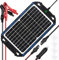 SUNER POWER Chargeur de batterie solaire étanche 12 W 12 V et mainteneur Pro, contrôleur de charge UltraSmart MPPT intégré, kit de charge à régime lent de panneau solaire 12 V pour voiture,