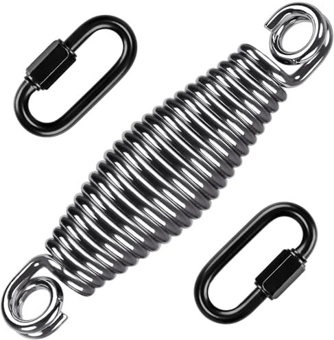 SELEWARE Punching Bag Hanging Kit, 350LB Capacity Stainless Steel Spring with 2 Metal Snap Hooks, Standing Punching Bag Swings Hammocks Hanging Chairs and Porch Swings