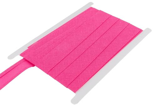 Schrägband, 100% Baumwolle, 13 mm, 25 mm breit, zum Nähen, Wimpelkette pro 5 m (Kirschrot, 25 mm breit)