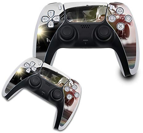 Finest Folia Schutzfolie kompatibel mit PS5 Sticker Hülle für Spiele Konsolen Controller Gehäuse Aufkleber Vinyl Folie Skin gegen Kratzer Design Cover R140 (Controller Set, Nr. 33 Drift)
