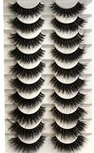 Gmagictobo Lot de faux cils naturels 15 mm en œil de chat courts et duveteux, faux vison épais, bouclés, bande douce 3D spectaculaire