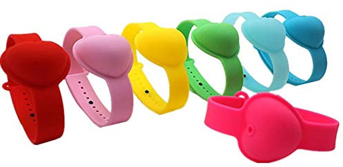 KANKOO Desinfektionsarmband Hygiene Desinfektionsarmband Hand Desinfektionsmittel Armband Handgelenk Band Hand Dispenser Armband Hand Sanitizer Dispenser Random Color,7PCS
