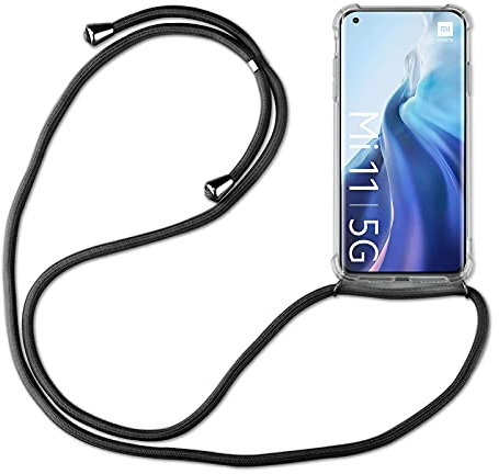 betterfon Hülle Kompatibel mit Xiaomi Mi 11 | Handykette Smartphone Halskette Hülle mit Band | Handyhülle mit Kordel zum Umhängen Kompatibel für Mi 11 | Schwarz