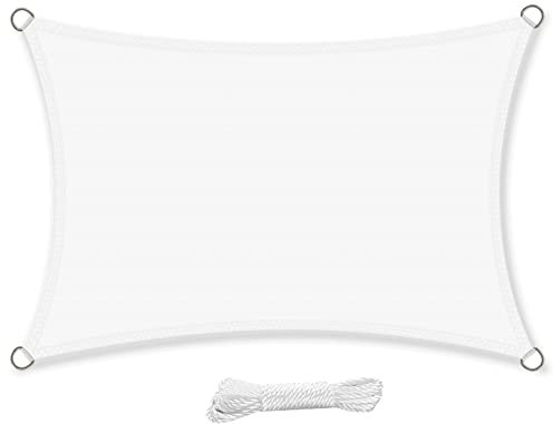 swift Vela Ombreggiante Impermeabile Rettangolare 2x4 m Protezione Anti Raggi UV Tenda a Vela 4x2 m, Telo Tenda da Sole a Vela per Esterno, Giardino & Gazebo, Bianca