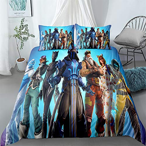 Enfunt-Home Schießspiel Bettwäsche Set Fortnite 100% Mikrofaser - 3D Digital Print Bettbezug und Kissenbezug 80X80cm