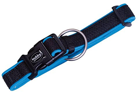 Nobby Halsband Mesh Preno, hellblau, L: 40-55 cm, B: 25/35 mm, 1 Stück