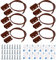 GUUZI 6pcs Marrone Cablato Interruttore Magnetico Montato in Superficie Sensore di Contatto Porta Finestra Allarme Interruttore Reed(Interruttore Vicino al Magnete,Collega il Circuito)