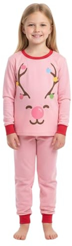A2Z 4 Kids Girls Boys PJ's YA Filthy Printed Christmas Pyjamas - PJS 196 Reindeer Baby Pink 13