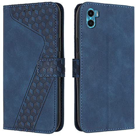 OKZone Compatible With Motorola Moto E22S Case, Wallet Case PU Leather with Card holder Slots Magnetic Shockproof Protect Flip Cover Bookstyle Phone Cases Cover for Motorola Moto E22S (Blue)